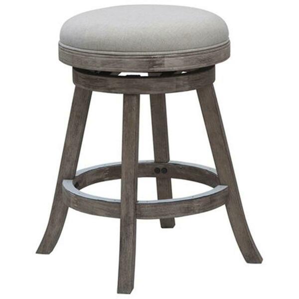 Boraam Industries 24 in. Sheldon Counter Stool- Driftwood Gray Wire-brush and Ivory 76324